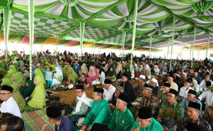Pengajian Akbar Menyongsong 1 Abad NU di Musi Banyuasin Berlangsung di Halaman Gedung MWC NU Sungai Lilin